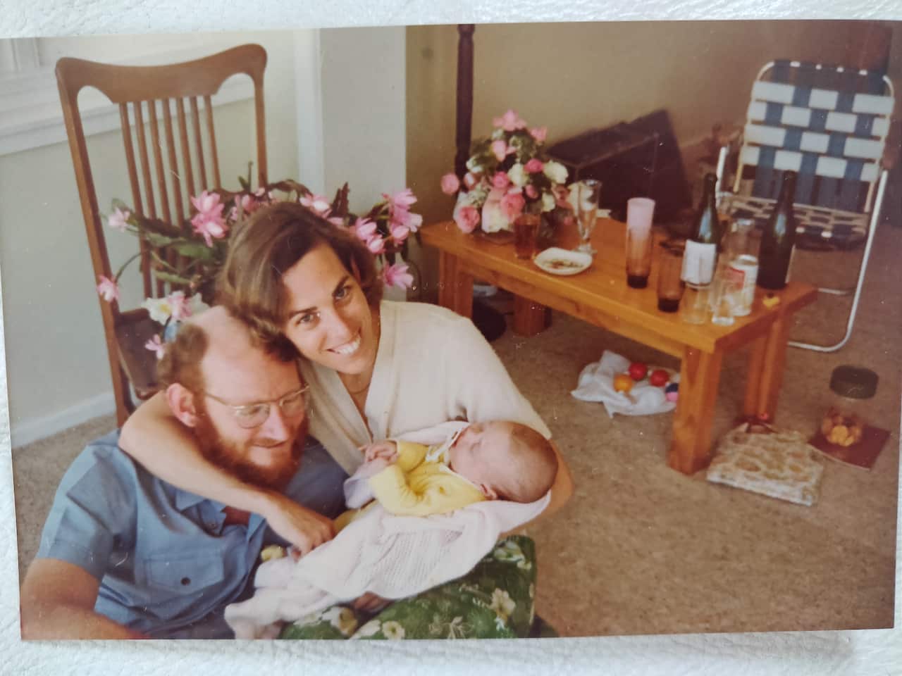 Dara Read as a six week old with her parents.