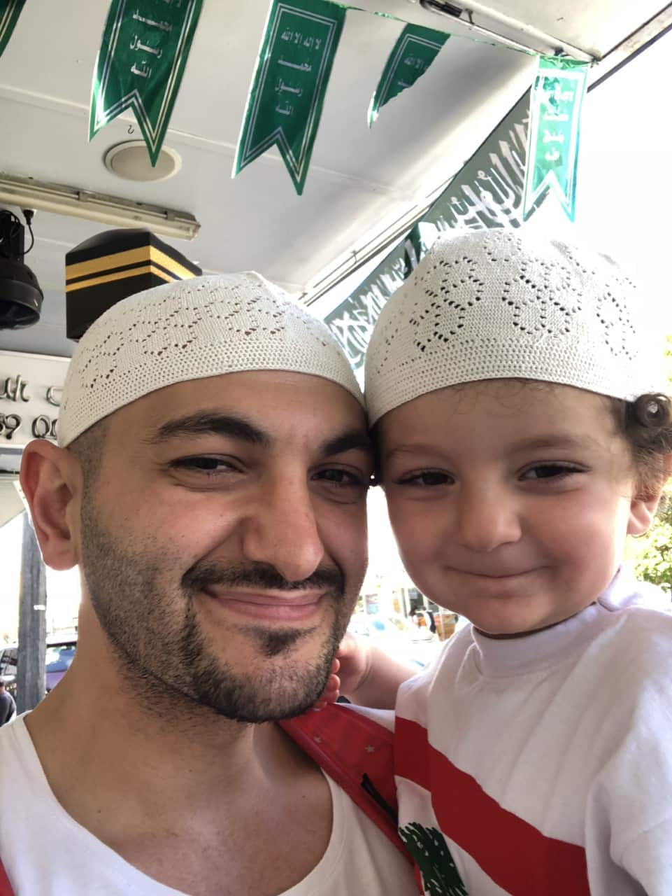 Michael Mohammed Ahmad and his son. 