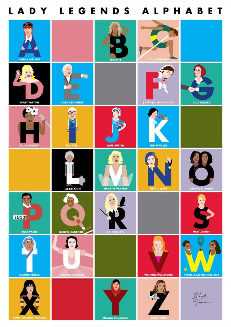 Beck Feiner has created a Lady Legends Alphabet