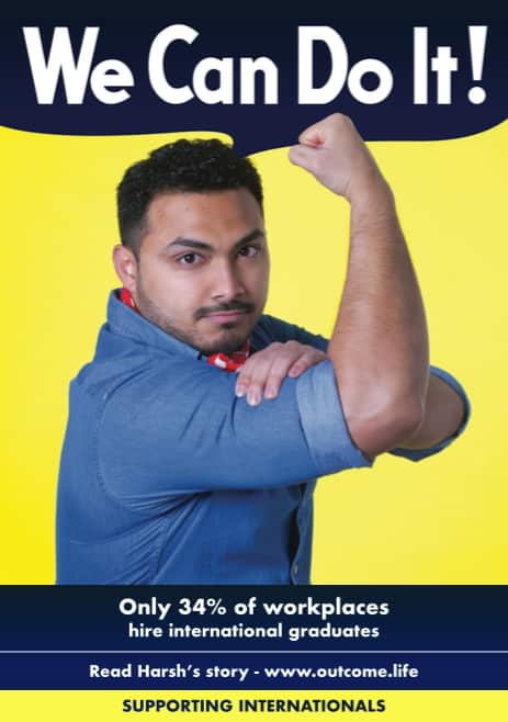 Harsh Solanki from the 'We Can Do It' campaign by international students