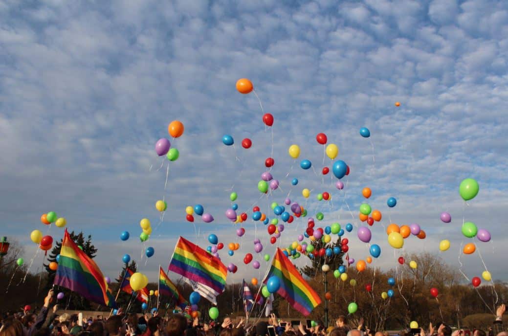 Russian LGBT+ activists held a flash mob in St Petersburg