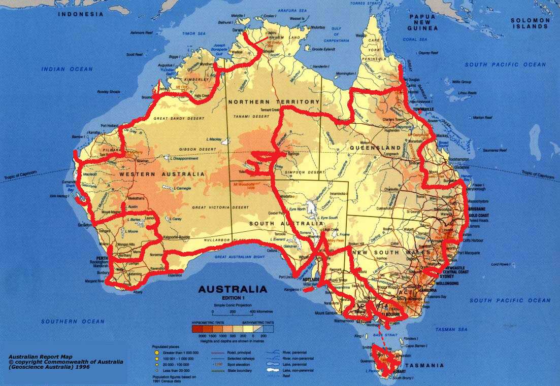 Australia map by Marco Fiemozzi