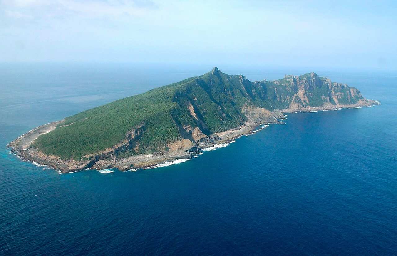 A 2005 aerial view photo of the Uotsuri Island, one of the disputed Senkaku Islands in the East China Sea.