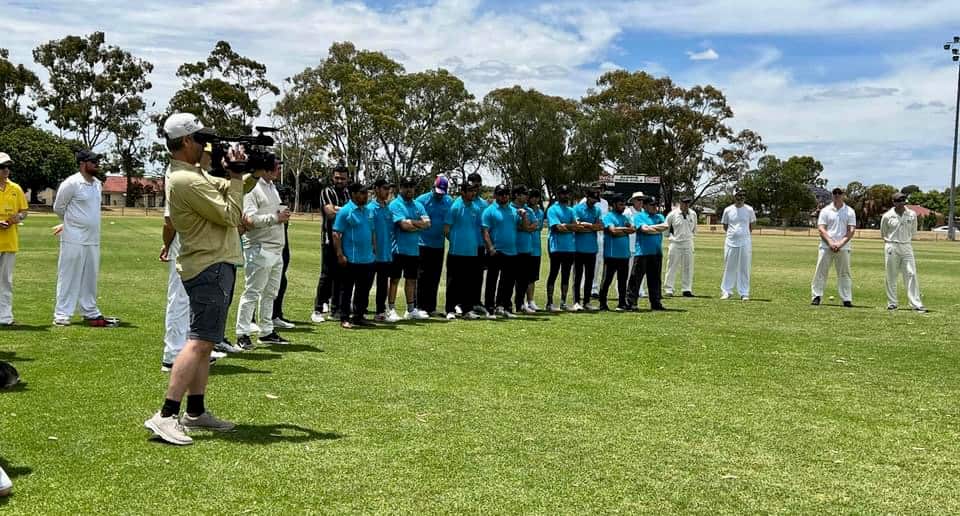Afghan interpreters and ADF veterans during friendly cricket match