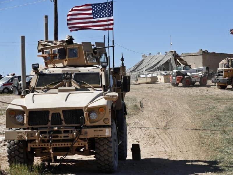 A file image of a US armoured vehicle in Syria