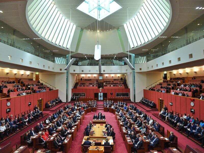 Senators and MPs at the start of the 45th Parliament in 2016.