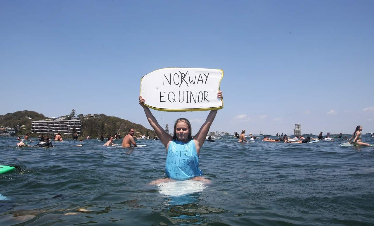 A protest against Equinor last year.