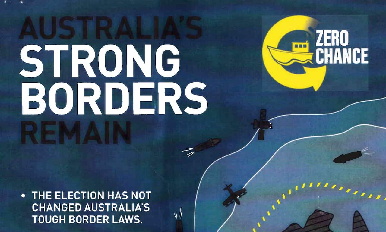 Some of the new "Zero Chance" policy material released by the Australian government.