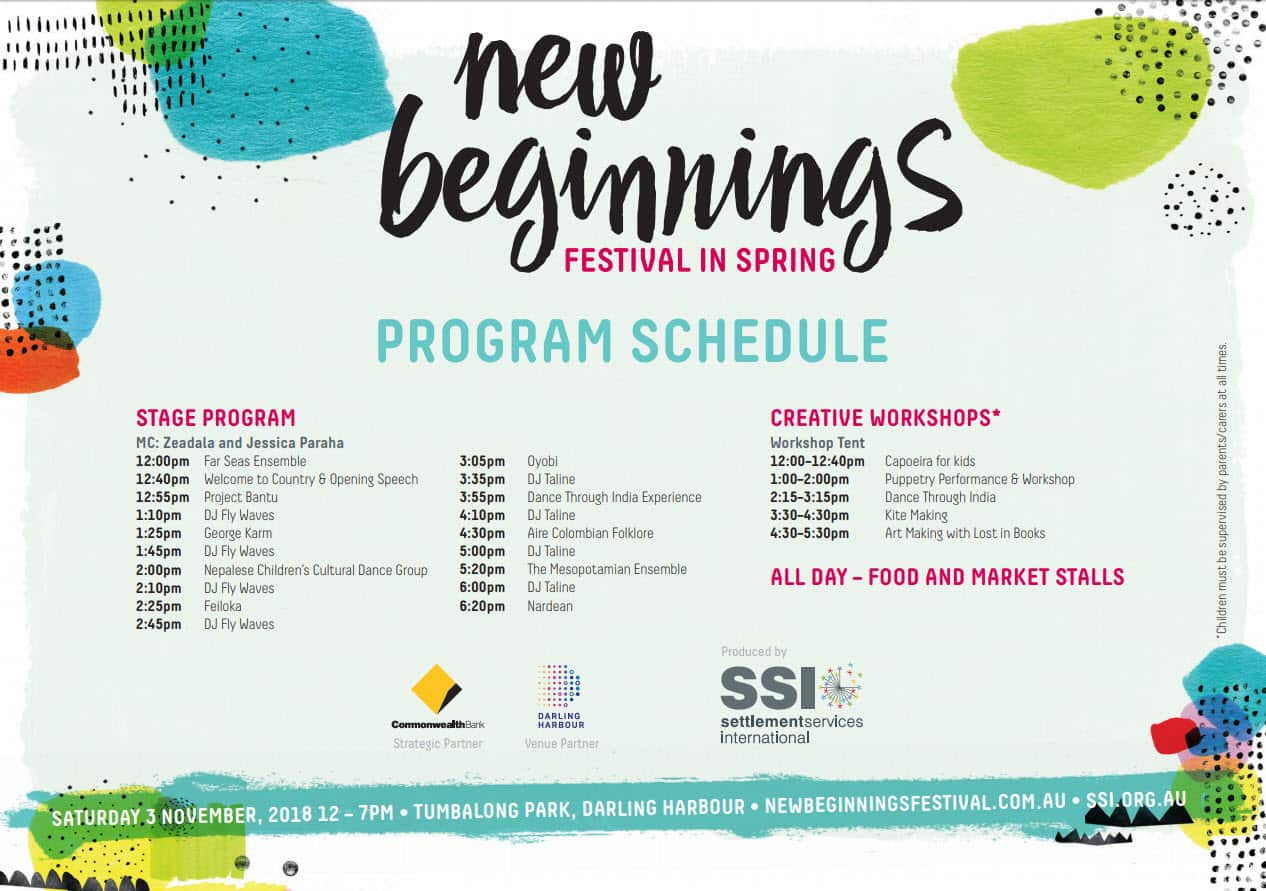 New Beginnings program schedule