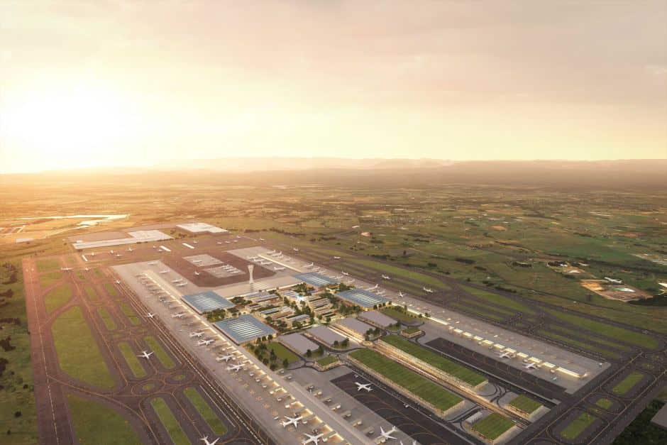 The airport is set to open in 2026.