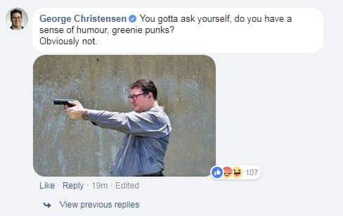 The photo uploaded by Nationals MP George Christensen.