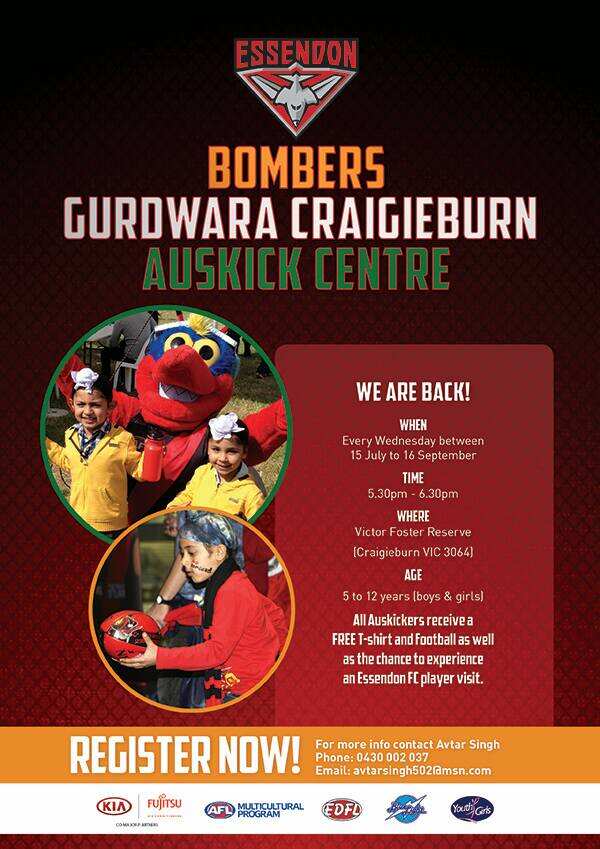 Bombers Gurdawara Craigieburn Auskick Centre