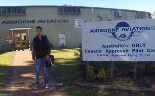 Mateen at aviation school