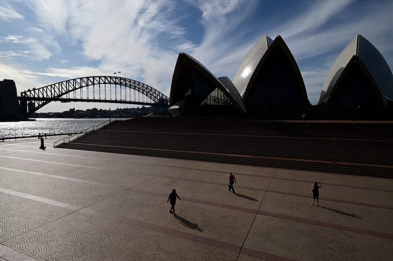 A near-deserted Sydney Opera House forecourt (AAP)