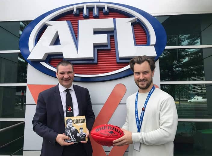AFL Coach Michael Gallus with Simon Highfield - Asia Development Manager at AFL.