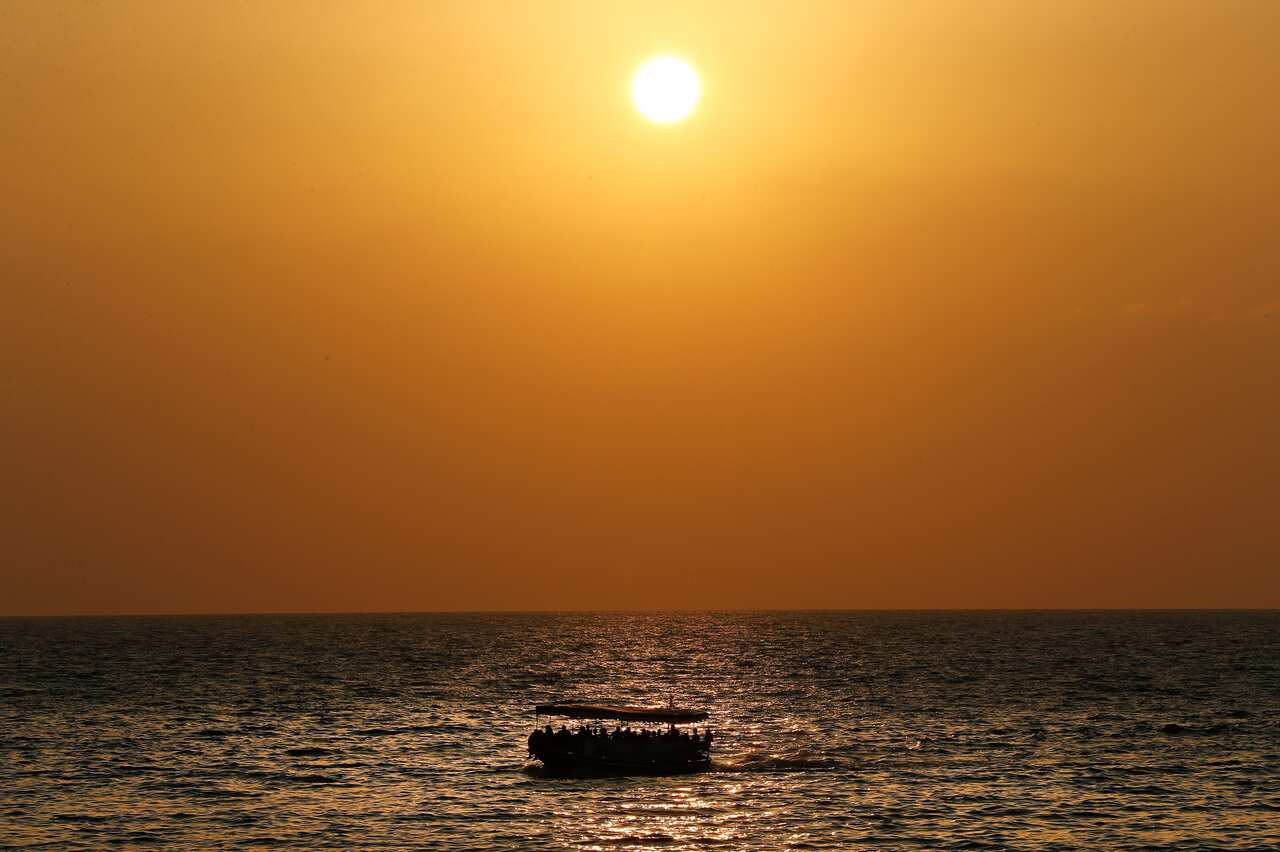 Lebanese migrants off the coast of Tripoli city, north Lebanon, on 17 September. 