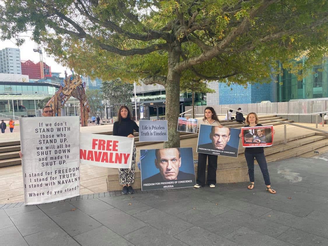 Protests in support of Alexei Navalny in Aukland