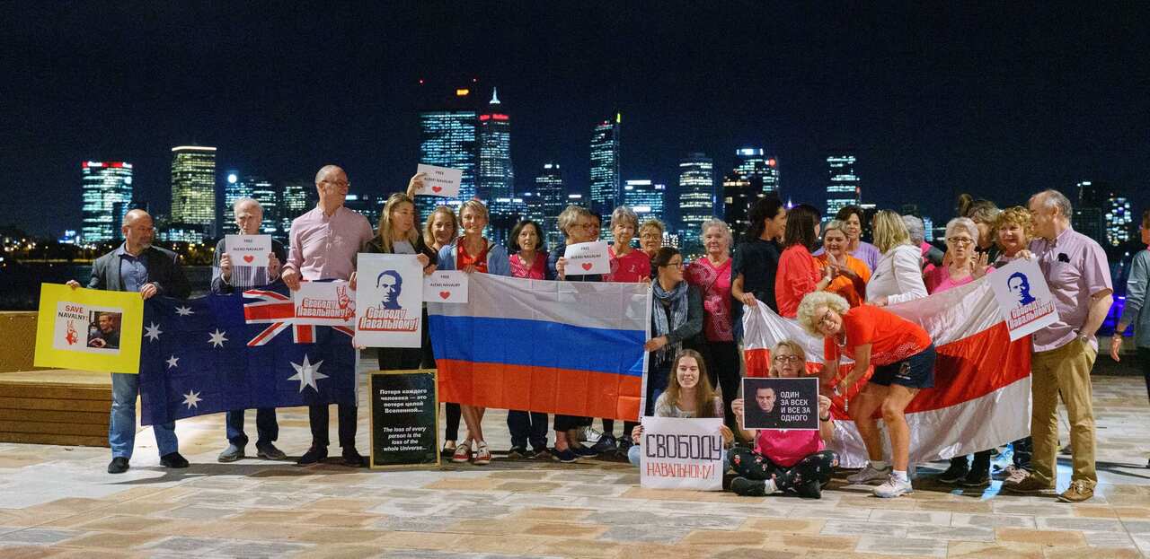 Protests in support of Alexei Navalny in Perth