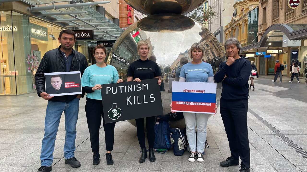 Protests in support of Alexei Navalny in Adelaide