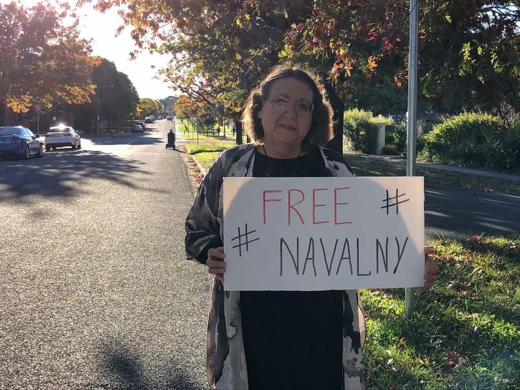 Protests in support of Alexei Navalny in Canberra