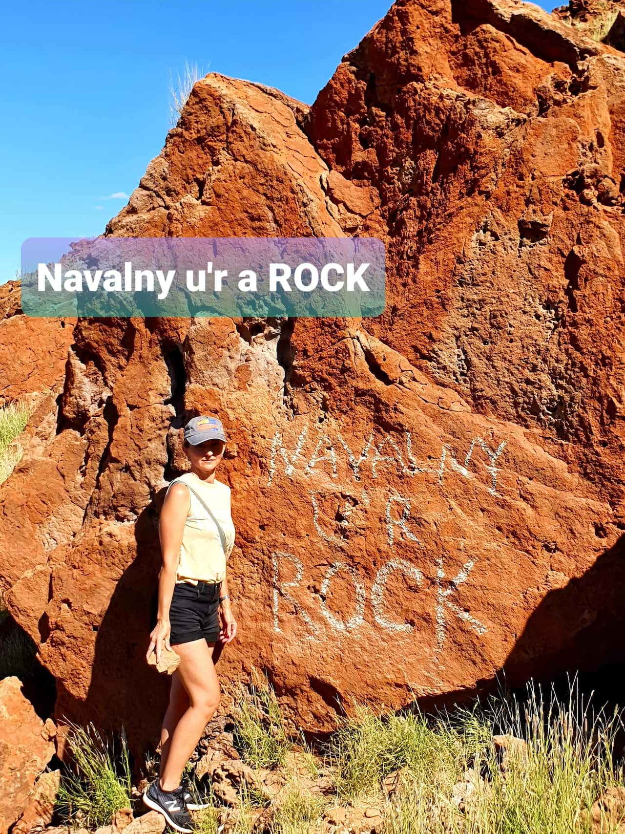 Protests in support of Alexei Navalny in Kennedy Range National Park, WA