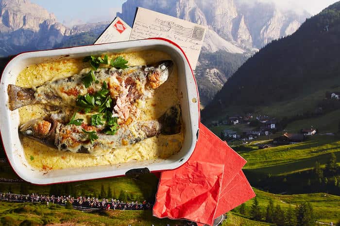 Baked trout with Gruyère cheese. Source: Benito Martin