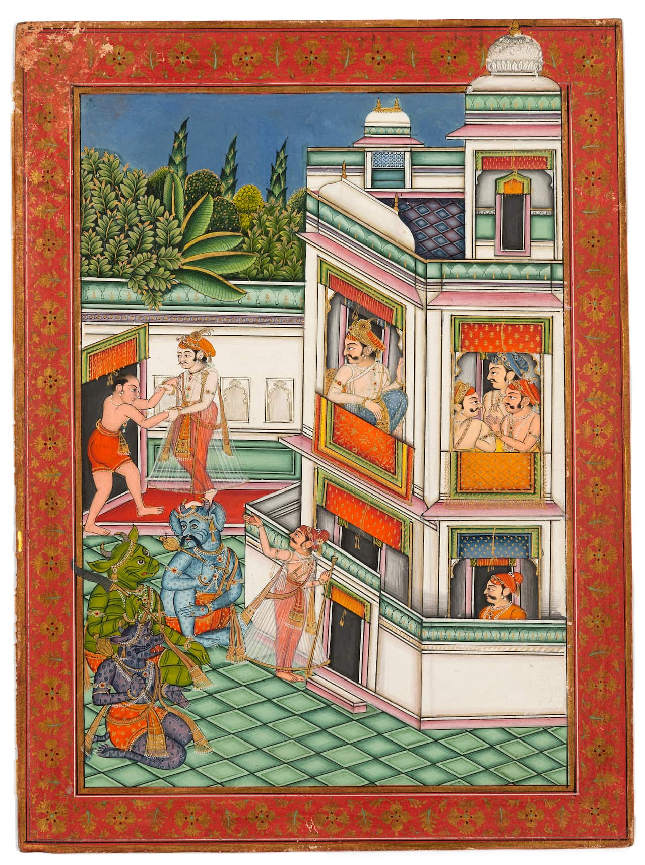 Unknown Rupkatha (Folk - tale) Scene 19 th century. Jaipur, Rajasthan , India. Opaque watercolour and gold on paper