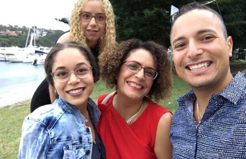 Dr. Majeda Awawdeh with her 3 kids