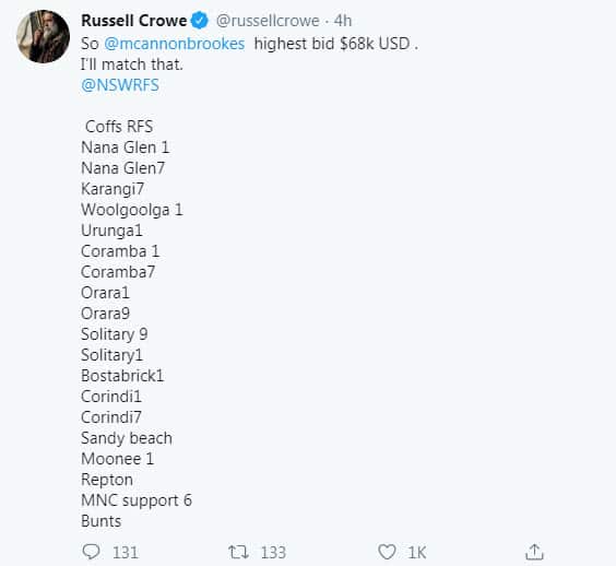 Russell Crowe's bid