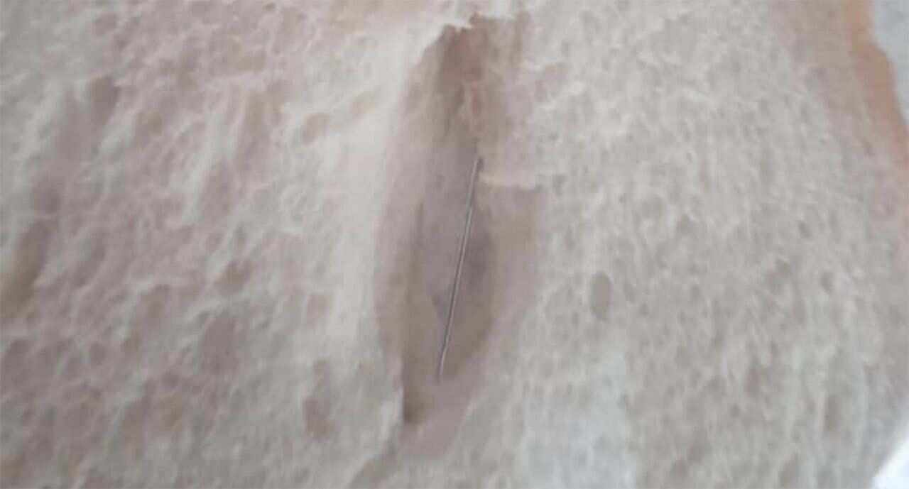 McLaughlin’s son ‘freaked out’ after he found the needle while making toast.