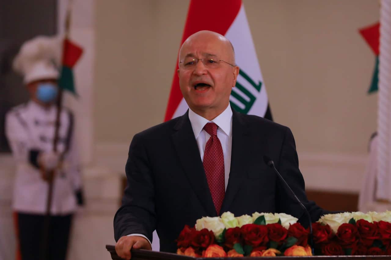 President Barham Saleh led political figures in condemning Thursday's attack.