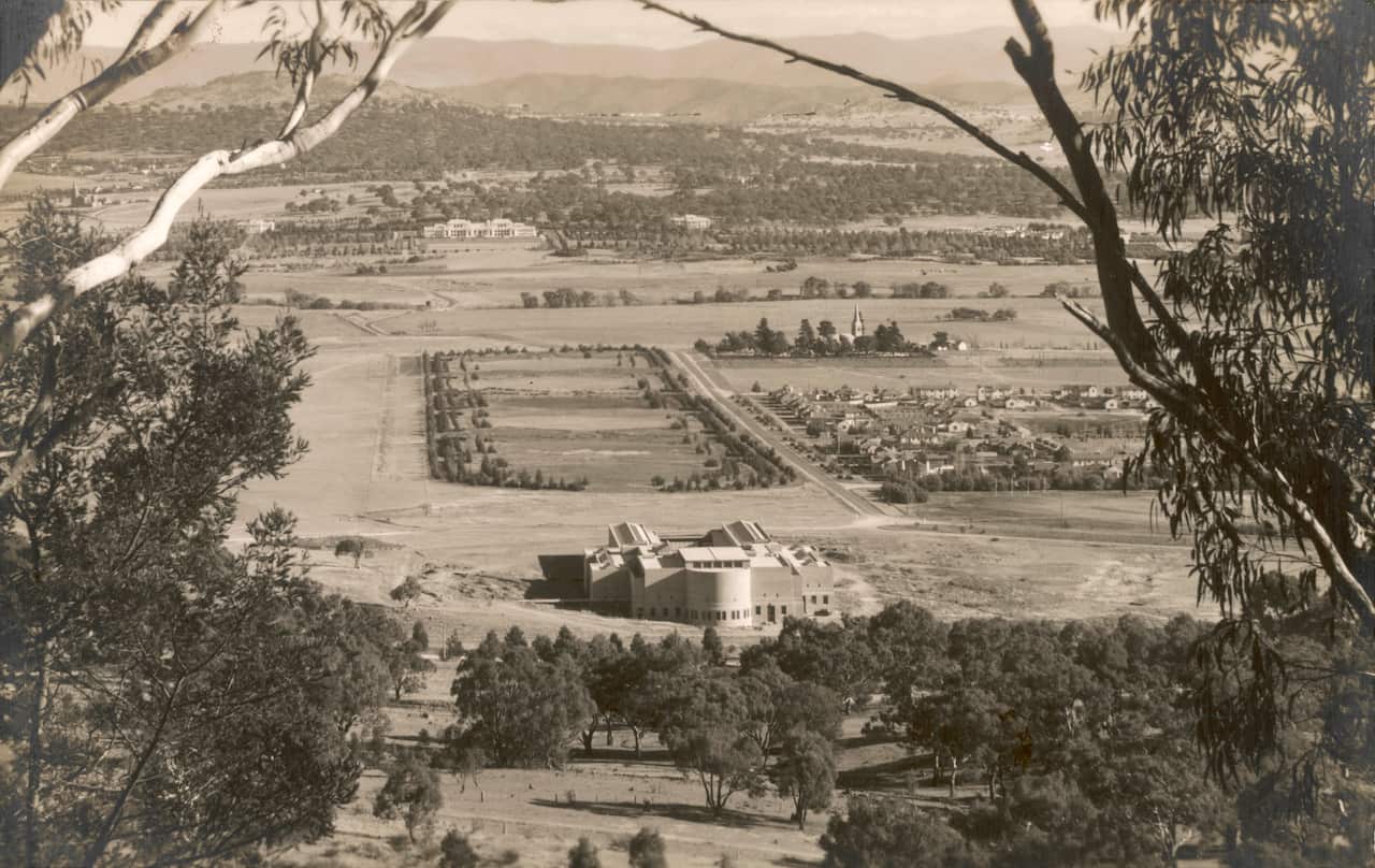 A view from Mount Ainslie, Canberra, ACT, Australia c. 1930s     Date: C.1930s