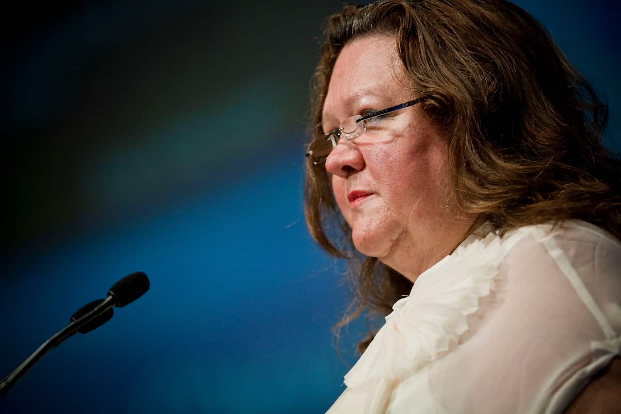  during a press conference at CHOGM held at the Burswood Complex in Perth, Western Australia Wednesday Oct 26, 2011.  (AAP Image/Tony McDonough) -NO ARCHIVING