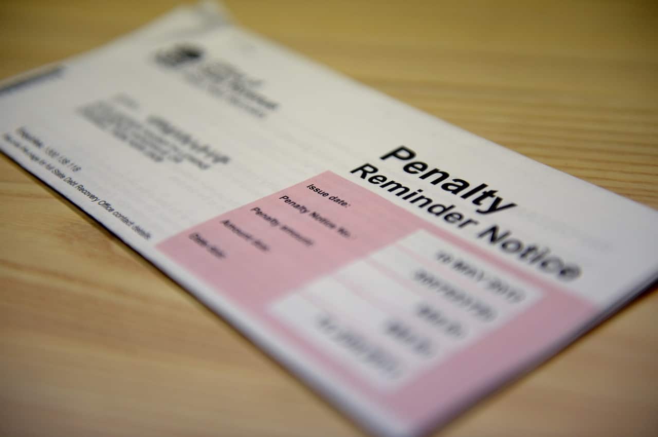 A NSW Government State Debt Recovery Office penalty reminder notice, Friday, June 29, 2012. (AAP Image/Dean Lewins) NO ARCHIVING