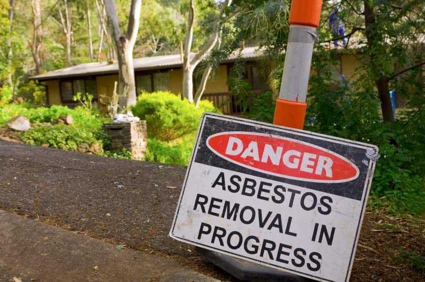 Supplied stock image obtained Friday, Nov. 1, 2013 of an asbestos removal warning sign. (AAP Image/Supplied) NO ARCHIVING, EDITORIAL USE ONLY