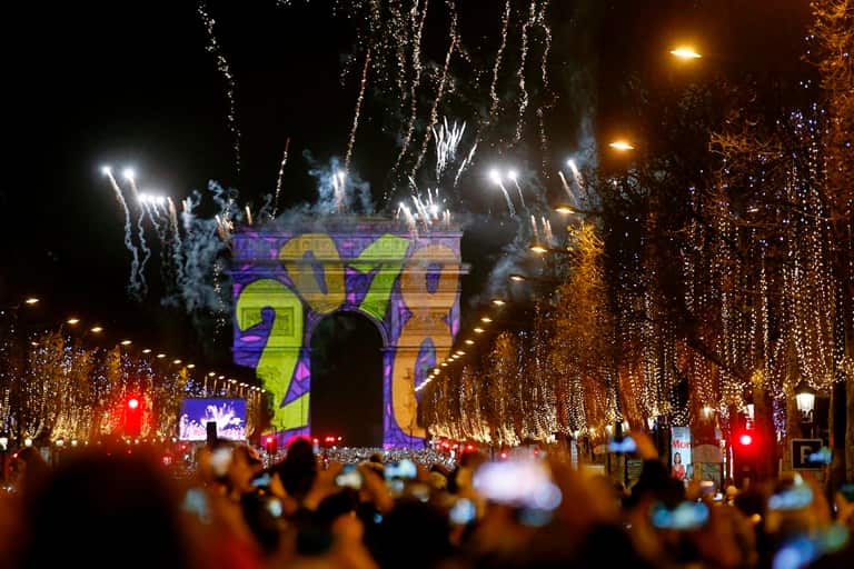 ew Year celebrations on the Champs Elysees