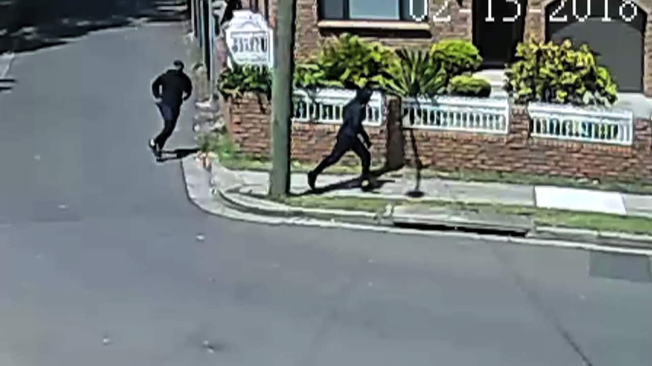  two men fleeing the scene of a fatal shooting outside a Fitness First gym in Rockdale, Sydney, 