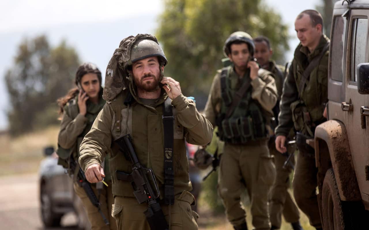 Lieutenant general Gadi Eisenkot at after a meeting at the army headquarter at the Israeli-Syrian border in the Golan Heights