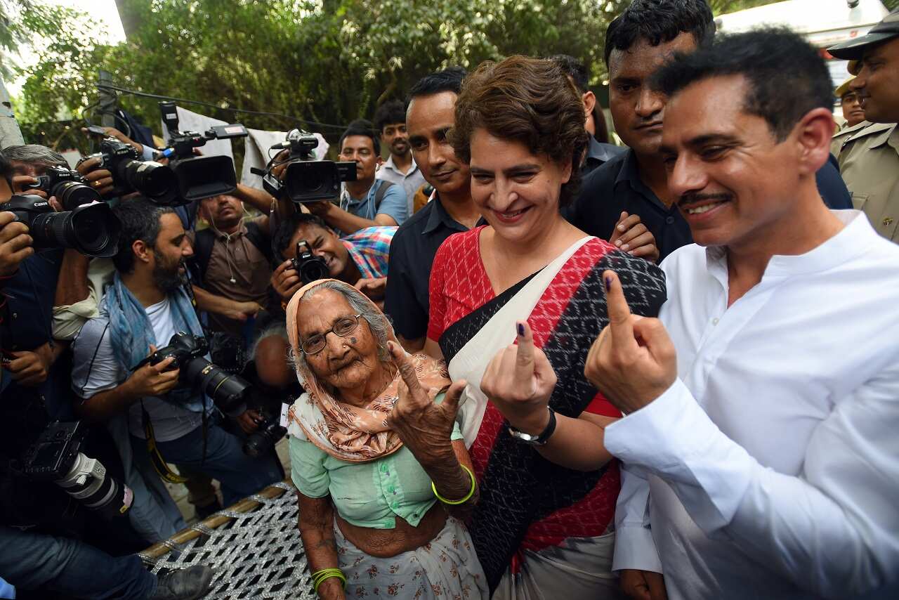 Robert Vadra votes Indian election