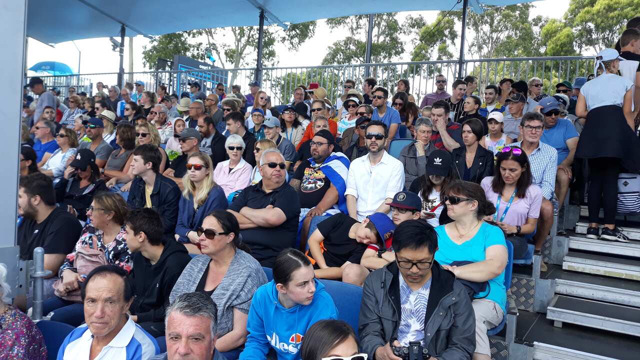 At Maria's Sakkari's 1st round game. 