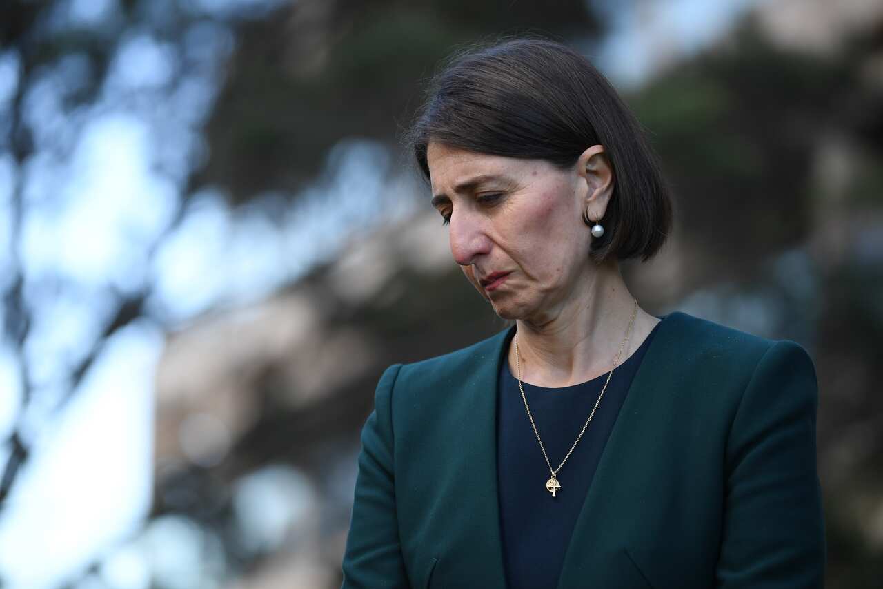 NSW Premier Gladys Berejiklianspeaks to the media during a press conference in Sydney, Monday, October 12, 2020.