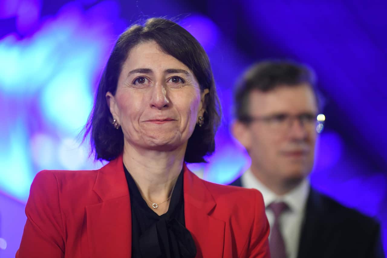 NSW Premier Gladys Berejiklian and Federal Minister for Population, Cities and Urban Infrastructure Alan Tudge during the official opening of the NorthConnex 