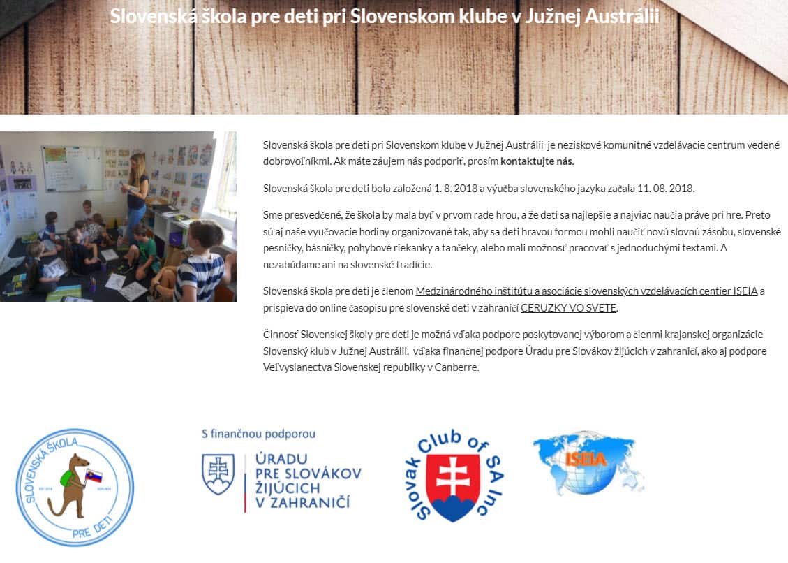 Slovak school in Adelaide