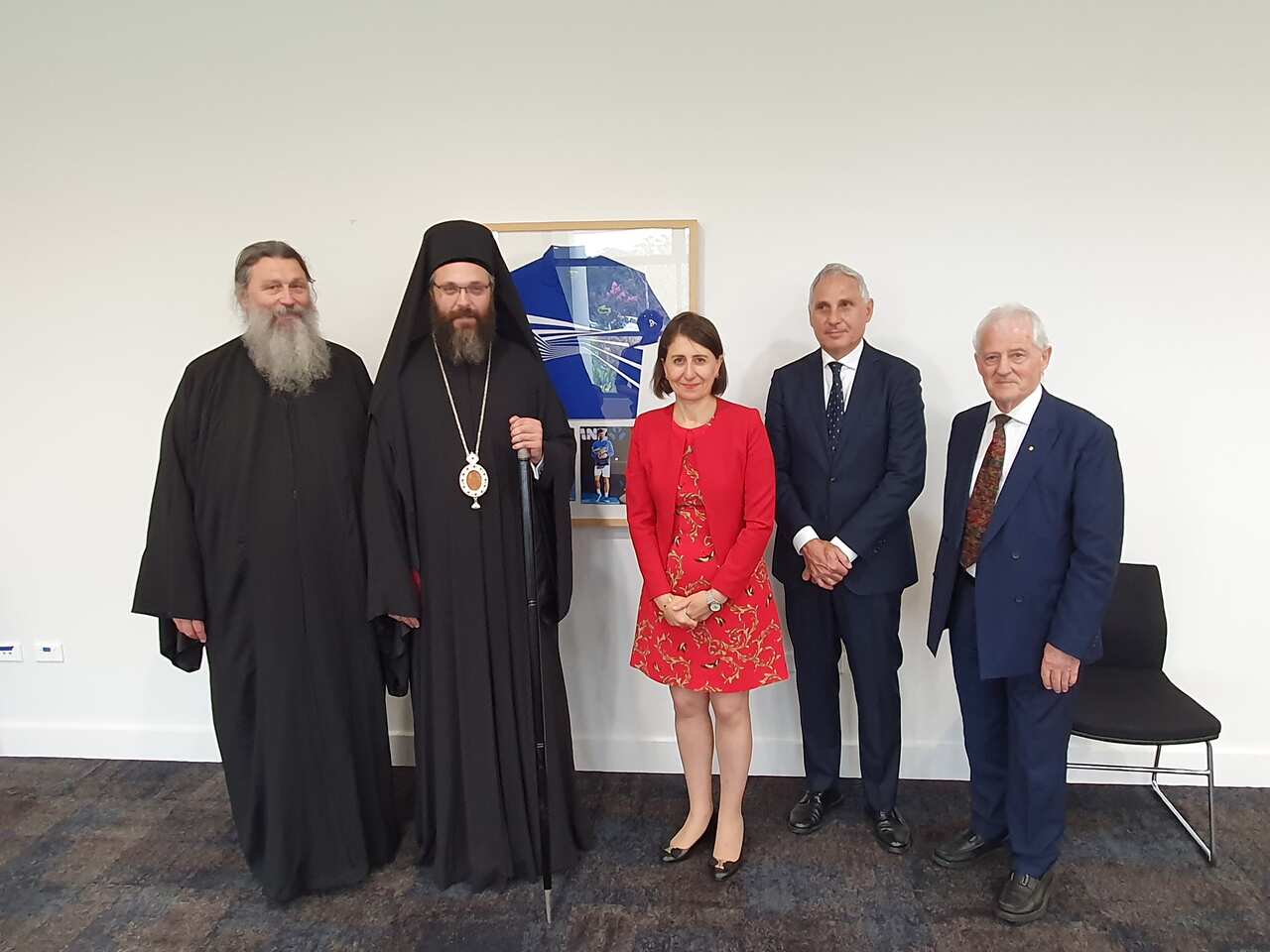 The St Sava College was officially opened by Premier Gladys Berejiklian who later joined students together with the Bishop Siluan and posed for the photo.
