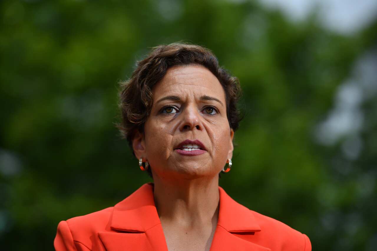 Shadow Minister for Communications Michelle Rowland at a press conference at Parliament House in Canberra, Thursday, February 18, 2021. (AAP Image/Mick Tsikas) NO ARCHIVING
