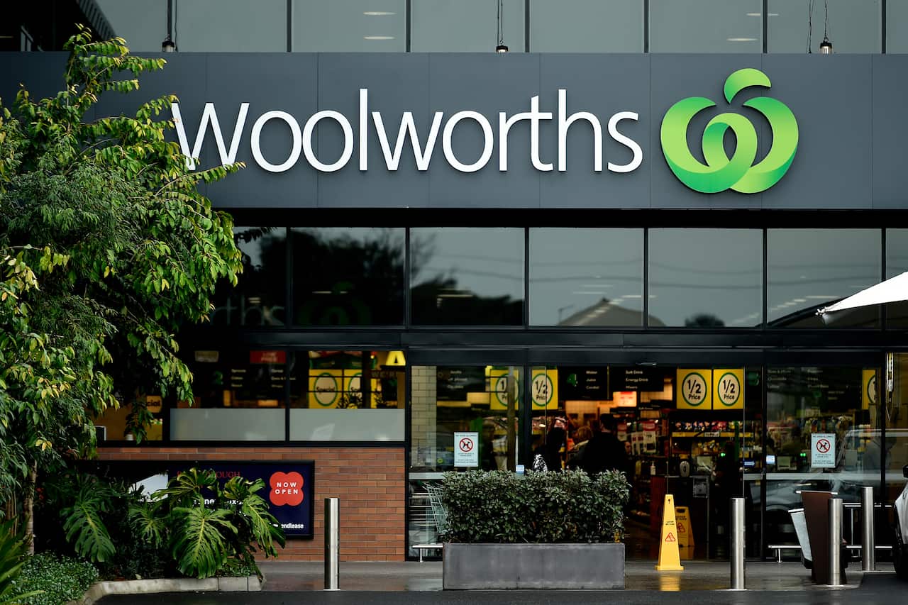 A general view is seen of a Woolworths store in Brisbane, Friday, June 25, 2021. (AAP Image/Albert Perez) NO ARCHIVING