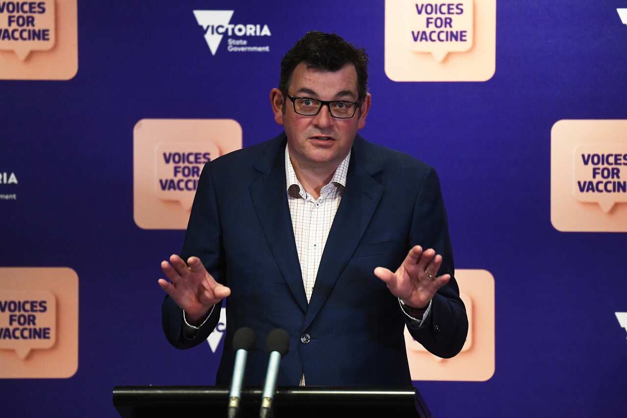 Victorian Premier Daniel Andrews addresses the media during a press conference in Melbourne, Friday, September 3, 2021. Victoria recorded 208 new cases of locally acquired cases of Covid19 in the past 24 hours. (AAP Image/James Ross) NO ARCHIVING