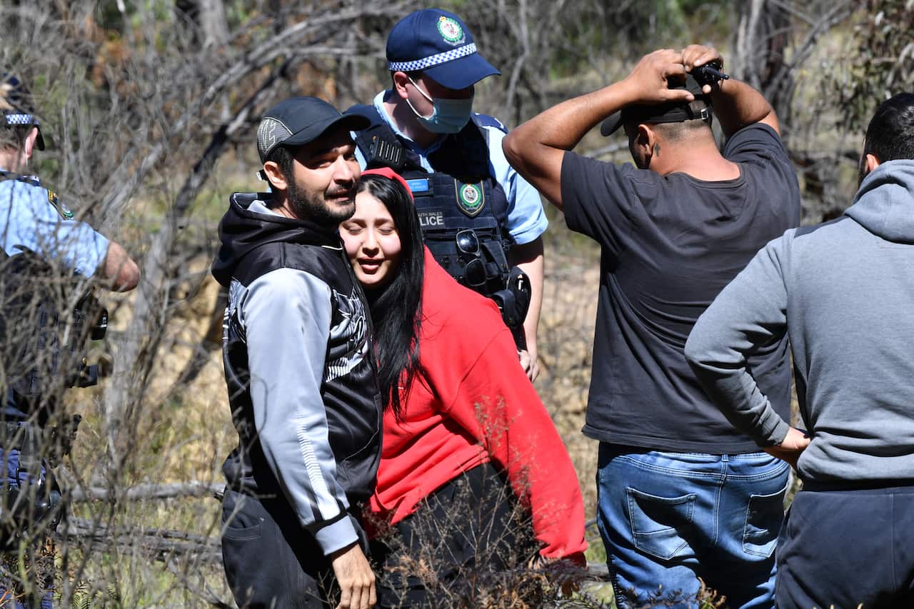 Emotional scenes as friends and family rush to the site after learning AJ has been found alive on the family property near Putty