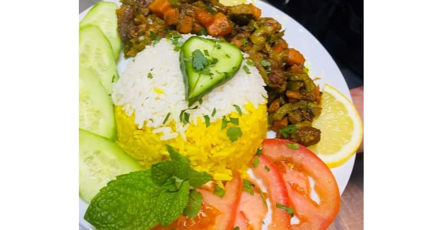 Rice and salad