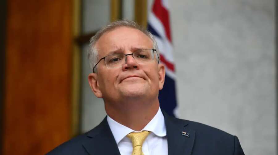 Prime Minister Scott Morrison at a press conference after a National Security Committee meeting at Parliament House in Canberra. 